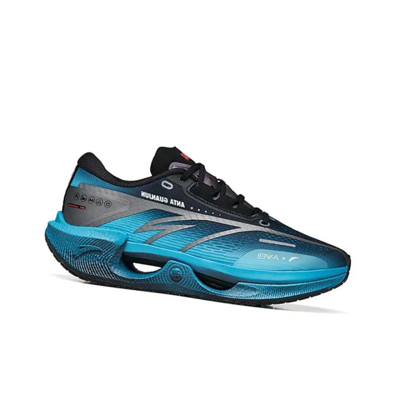 ANTA Crash Wave 1 Running Shoes Men Low Top Black/Chlorine Blue/Nano Silver-1