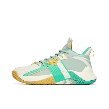 Anta Cement Busters KT Cushioning Anti Slip And Wear Resistant Low Top Basketball Shoes Men's Green White Yellow