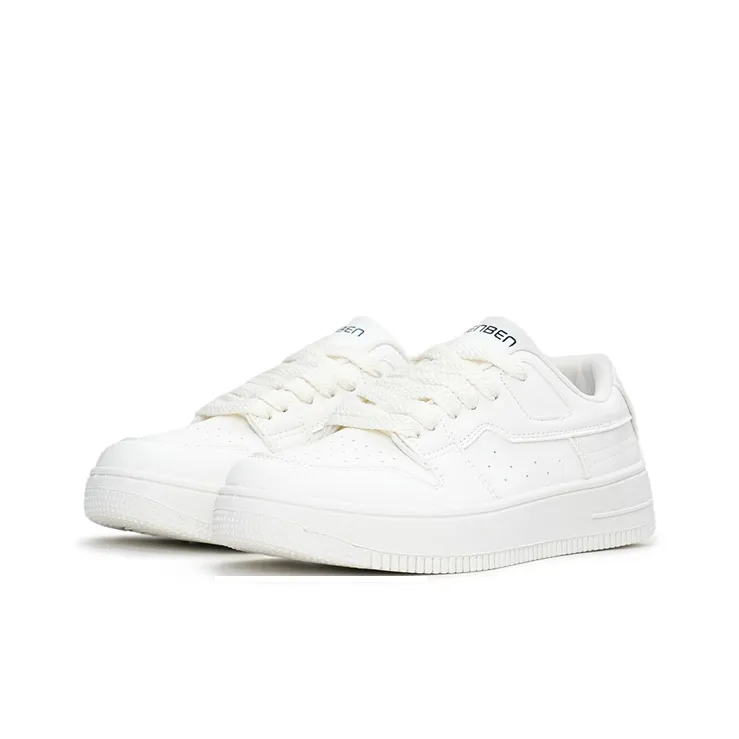 Humanism 1986 Thermal Balance, Lightweight, Breathable, Height Increasing Low Top Skateboard Shoes Women's White-2