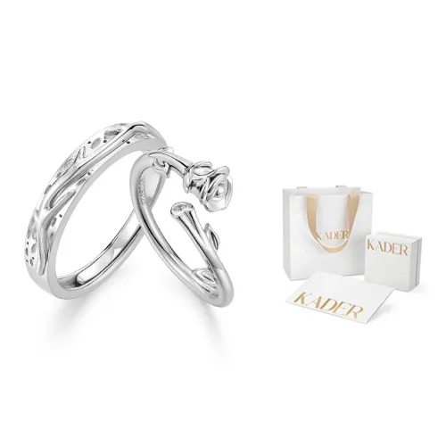 KADER Rings Unisex QL1163-ABK Silver White