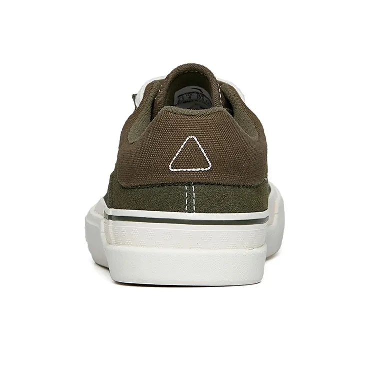 Anta Ao Li Low Top Skateboard Shoes Women's Green Leather Suede-3