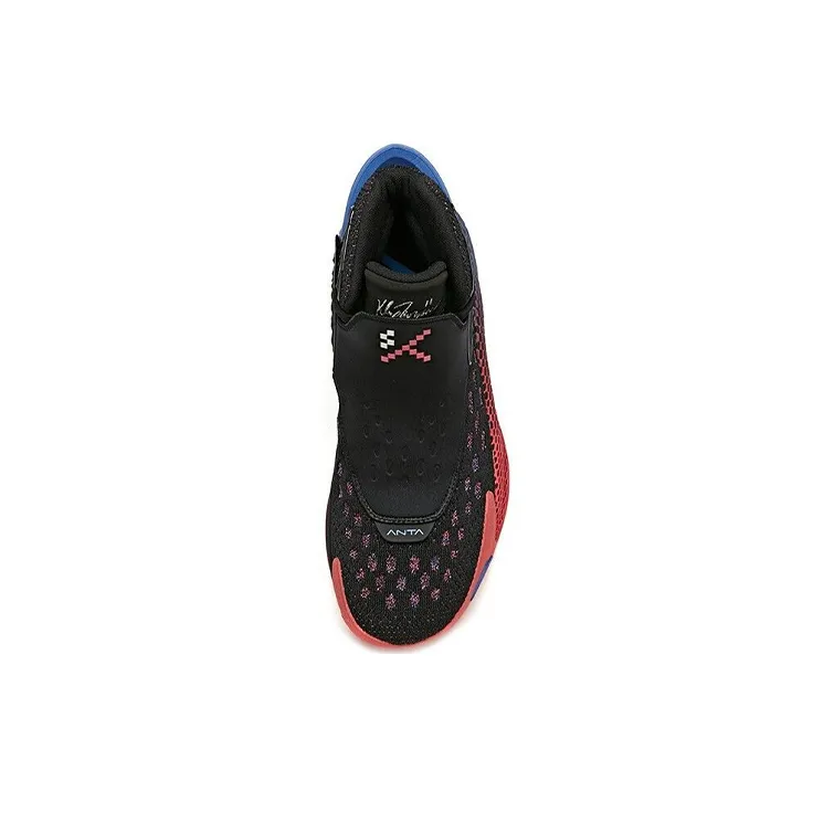 Anta KT5 Abrasion Resistant Breathable High Top Basketball Shoes Men's Red Blue Black-3