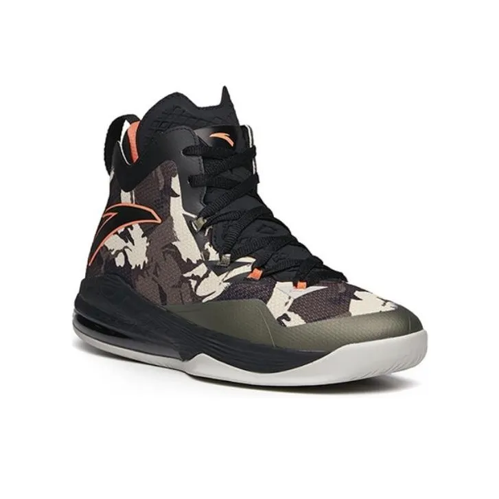 Anta The Shield Anti Slip Wear Resistant High Top Vintage Basketball Shoes Men's Green Black Orange-1