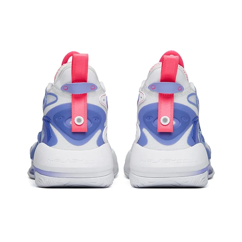 Anta Berserk 3 Anti-Slip Wear-Resistant High-Top Basketball Shoes Men's White Purple-3