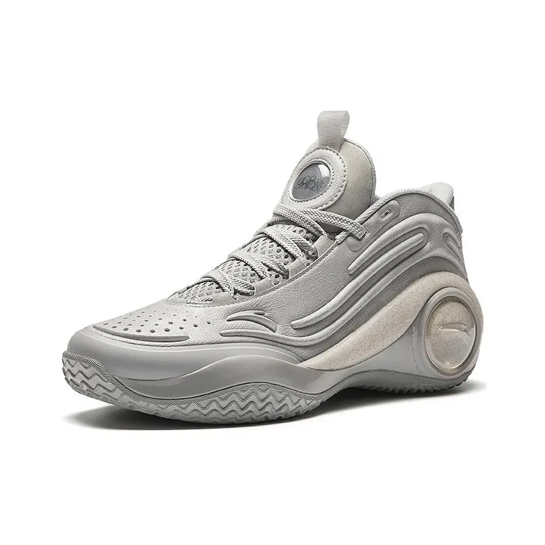 Anta Cement Bubble 4.0 Cushioning Anti-Slip And Wear-Resistant Low-Top Basketball Shoes Men's Light Mauve Gray-1
