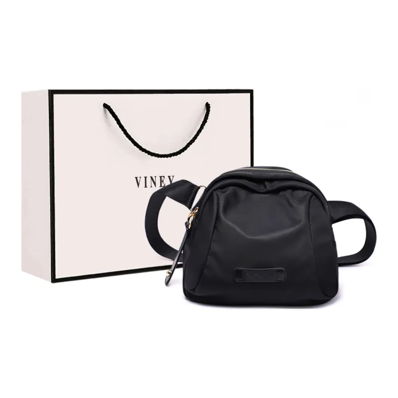 VINEY Oxford Sling Bag Fanny Pack Shoulder Bag Crossbody Bag Small Size Women's Extreme Night Black-0