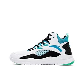 Anta Star Trail 4 Cushioning Anti Slip And Wear Resistant High Top Basketball Shoes White Blue