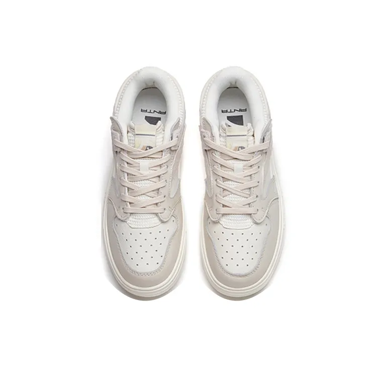 Anta Street Naughty Slip Resistant Low Top Skateboard Shoes Women's Gray White-3