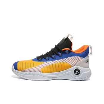 PEAK Parker Cavalry Basketball Shoes Men Low Top White/Yellow/Blue