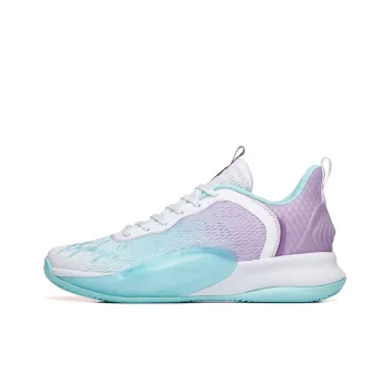 Anta Light Cavalry 6 Cushioning Anti Slip Wear Resistant Breathability Low Top Basketball Shoes Men's White Purple Blue