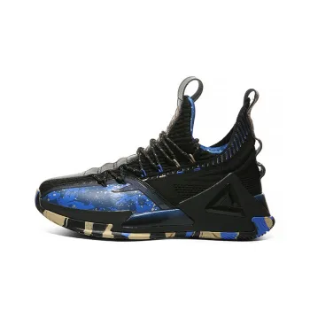 PEAK State Pole Tiger Whale High Top Performance Basketball Shoes Men's Black Shallow Gold