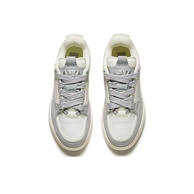 Anta AOJIE Slip-Resistant Cushioning Wear-Resistant Low-Top Skateboard Shoes Men's White Gray-2