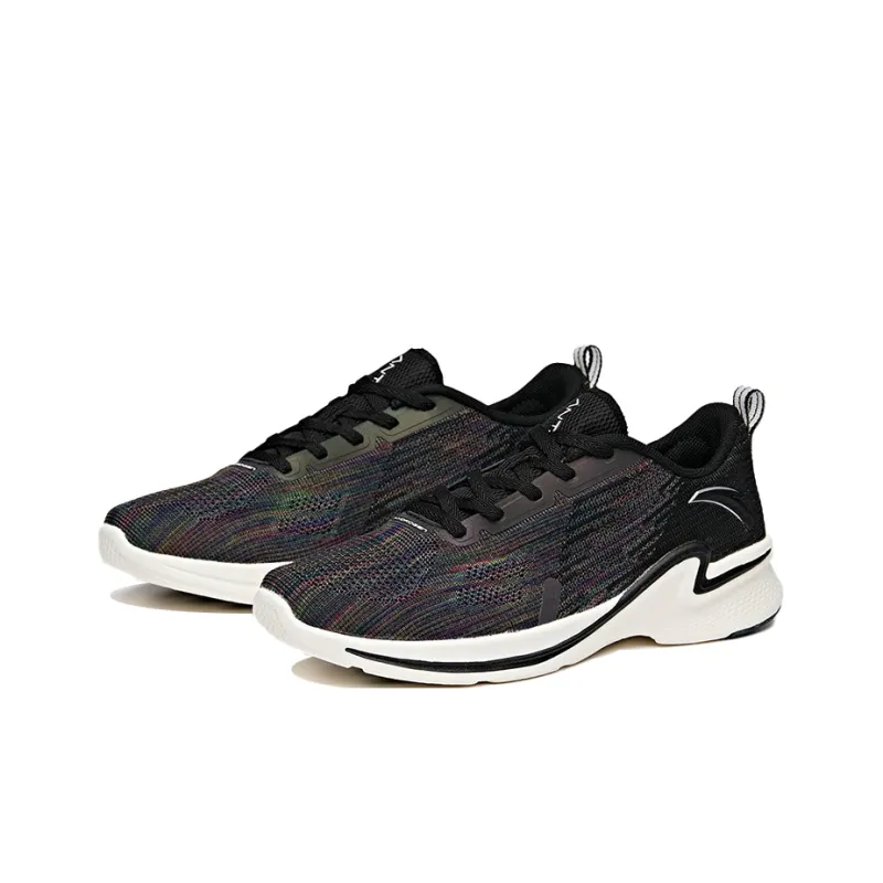 Anta Hydrogen Run II Cushioning Anti Slip Wear Resistant Breathability Low Top Running Shoes Women's Black Multicolor-1