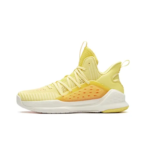 Anta KT4 Thompson Water Ripple Generation Cushioned Slip Resistant High Top Basketball Shoes Men's Yellow