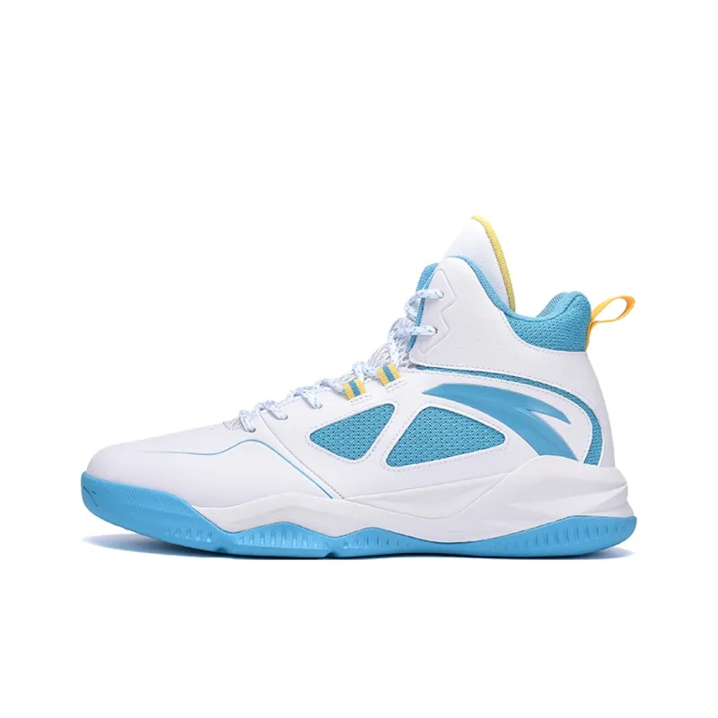 ANTA Bastard Vintage Basketball Shoes Men High Top ANTA White/Chlorine Blue/Light Yellow-0