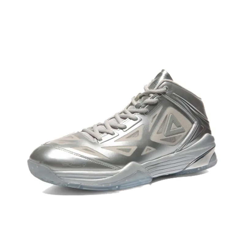 PEAK Parker Seven High Top Performance Basketball Shoes Men's Silver Retired Edition Lightning Gift Box Sets-5