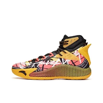 Anta KT5 Anti Slip Wear Resistant High Top Basketball Shoes Yellow