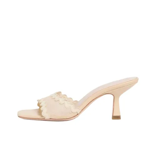 Loeffler Randall Slide Slippers 7cm Women's Beige