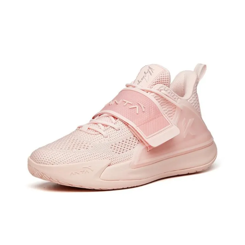 Anta Water Flower 2 KT Cushioning Anti-Slip And Wear-Resistant Coverage Low-Top Basketball Shoes Cherry Blossom Pink-1