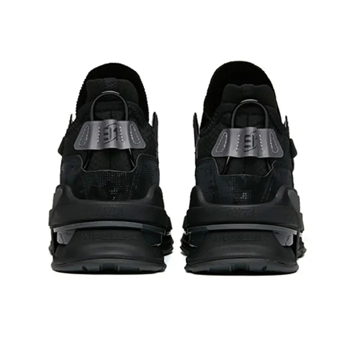 Anta AT91 Anti Slip And Wear Resistant Coverage Mid Top Running Shoes Men's Black-4