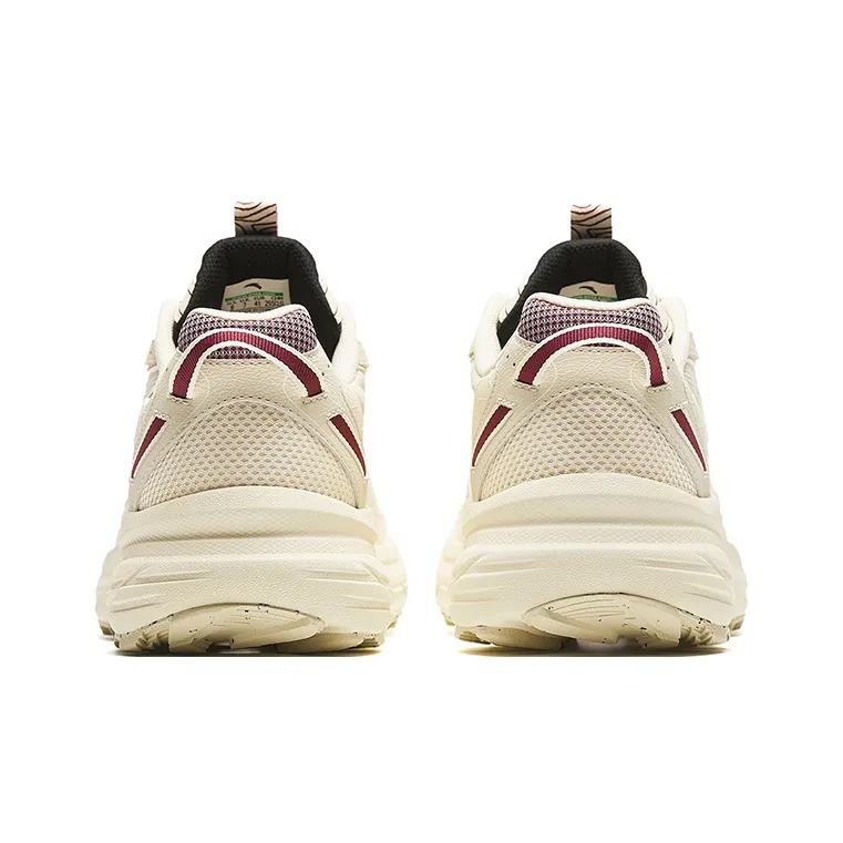 Anta Cushioning Slip Resistant And Abrasion Resistant Low Top Casual Running Shoes Men's Beige Yellow Red-3