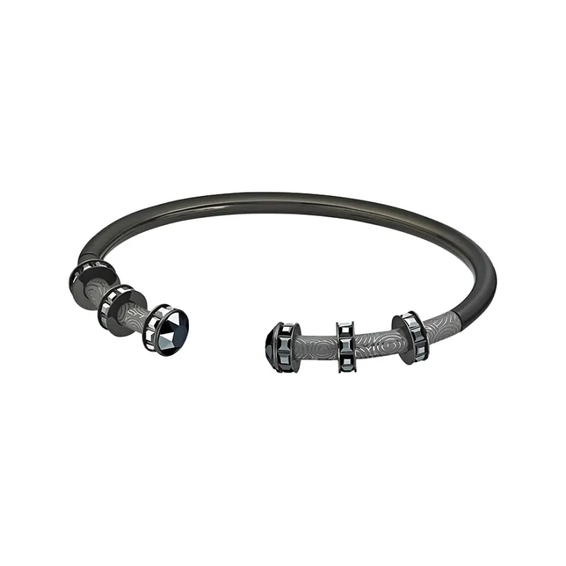 Swarovski PVD Metal Bangles Men's Black-1