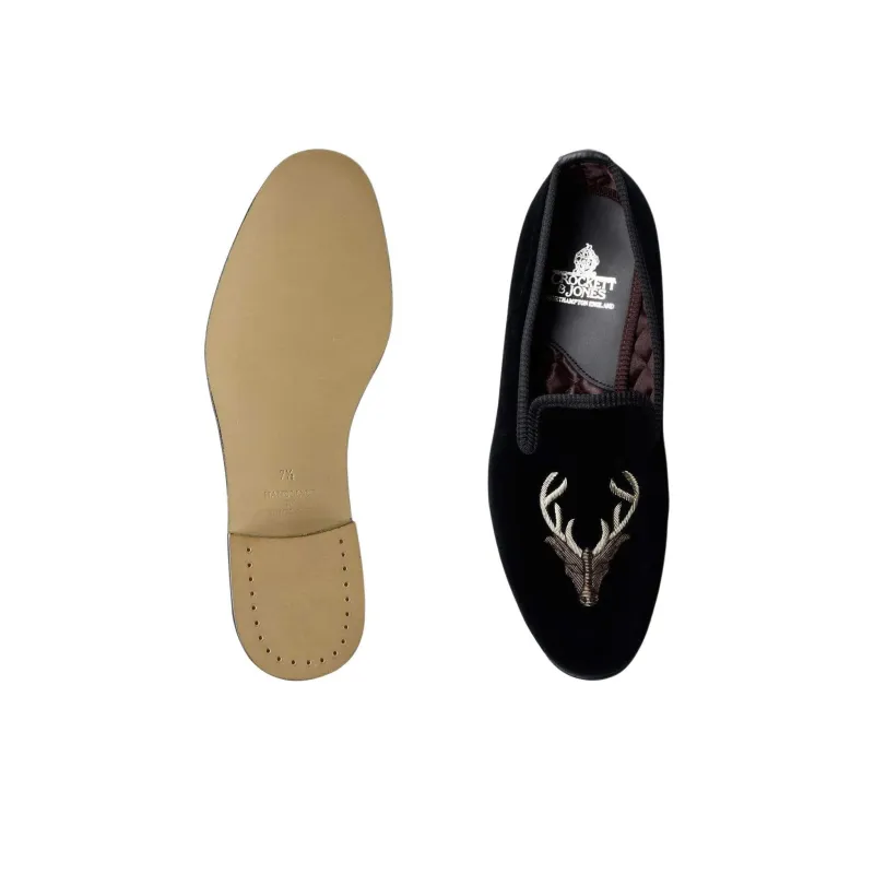 CROCKETT & JONES Stags Head Loafers Men's Black-4