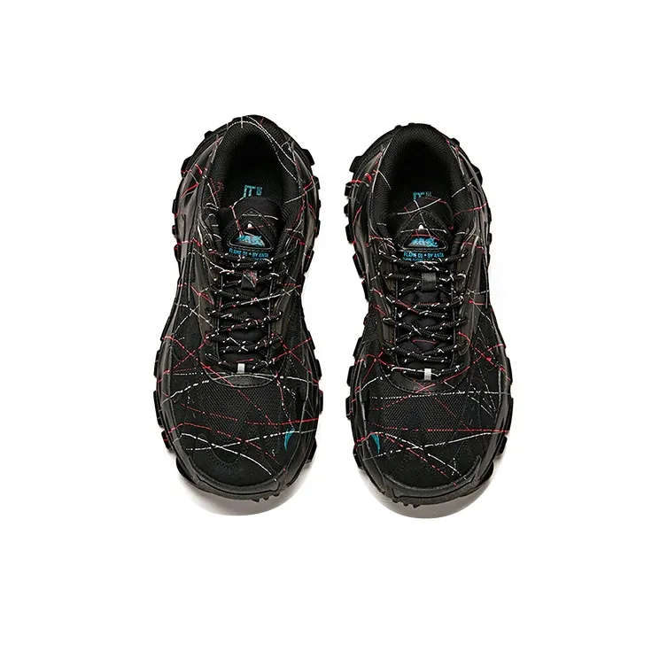 Anta Life Collection Hot Anti Slip Wear Resistant Low Top Chunky Sneakers Men's Black Green-2