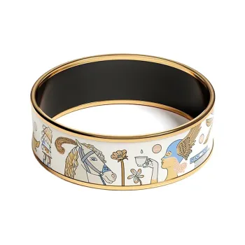 HERMES Enamel Bangles Unisex Multicolor