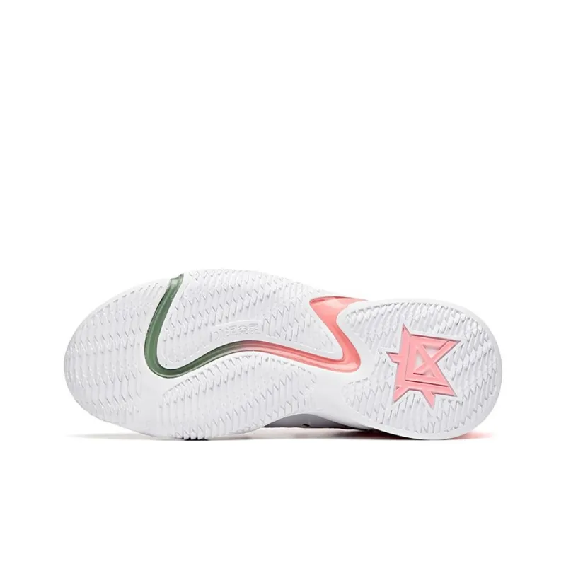 Anta Berserk 2 High Top Performance Basketball Shoes Men's White Pink Green-4