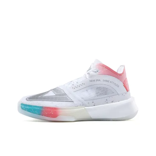 PEAK Surfing The Big Triangle 1.0 Basketball Shoes Women's Mid-Top All White