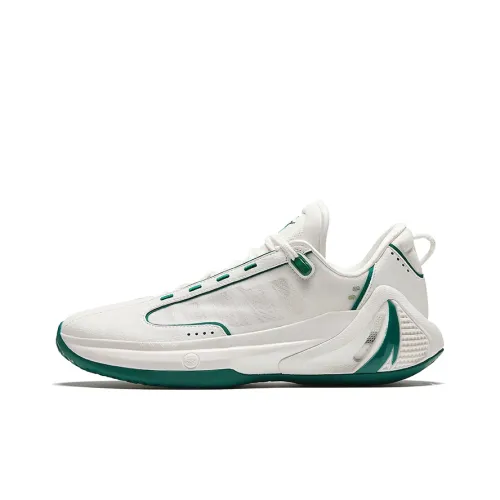 ANTA GH4 Basketball Shoes Men Low-Top Papyrus White/Malachite Green