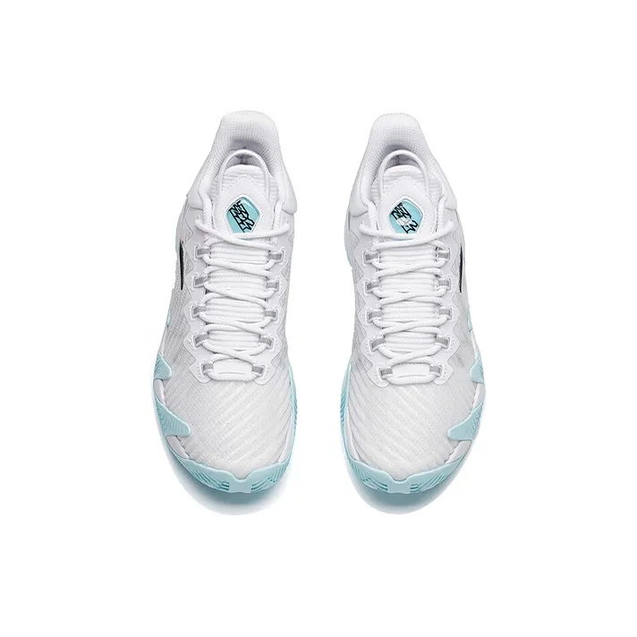 Anta Reverse Blade Cushioning Anti-Slip And Wear-Resistant Low-Top Basketball Shoes White Black Blue-2