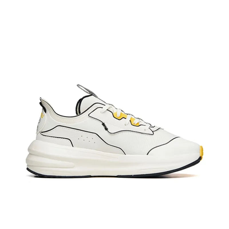 SNOOPY x Anta C37 Series Cushioning Anti Slip And Wear Resistant Low Top Casual Shoes Women's White Yellow-1