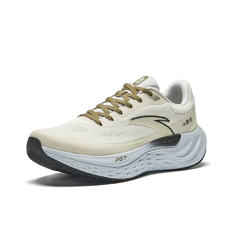 Anta Low Top Sprint Running Shoes Men's Coarse Heather Gray/Citrus Green-1