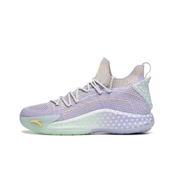 Anta KT5 Shock Absorbers With Slip Resistant And Abrasion Resistant Properties Mid Top Basketball Shoes Men's Purple