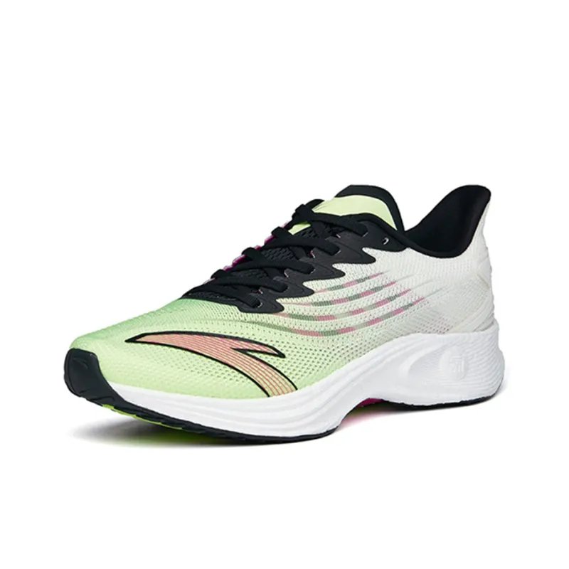 Anta MACH 2.0 Cushioning Anti-Slip Wear-Resistant Breathability Low-Top Running Shoes Men's Green Black White-1
