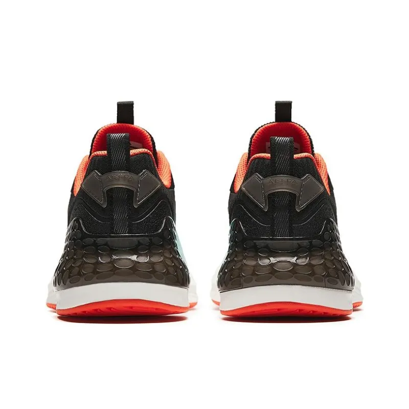 Anta C37+ Cushioning, Abrasion Resistant, Breathable, Lightweight Low Top Running Shoes Men's Black White Cyan-3