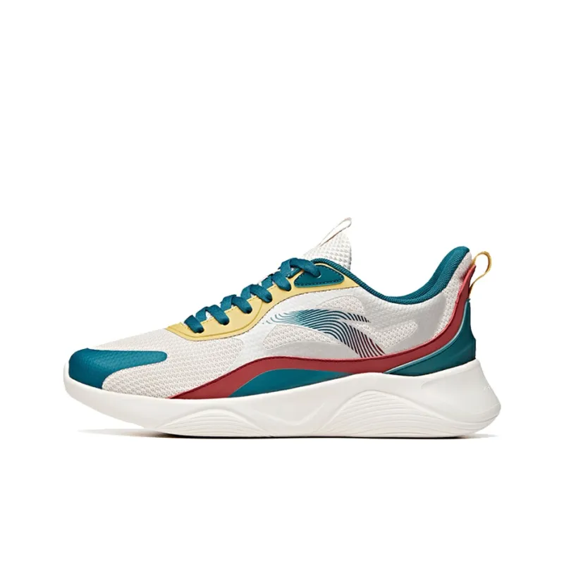 Anta Lingyun Cushioned Slip-Resistant Abrasion-Resistant Low-Top Running Shoes Men's Cyan White-0