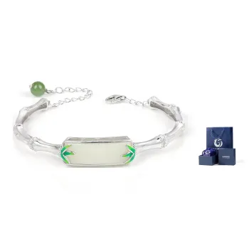 Yi Zhen Ge Hetian Jade S925 Silver Bangles Women's White Jade