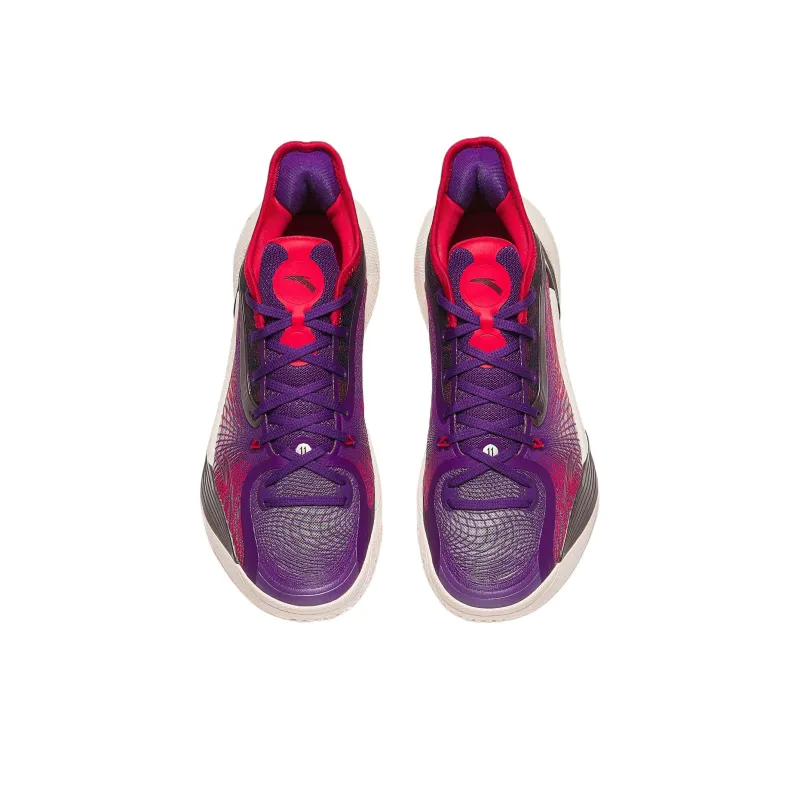 Anta 3 Point Rain 2 Shock Absorbers With Slip Resistant Features Low Top Basketball Shoes Men's Fuchsia-3