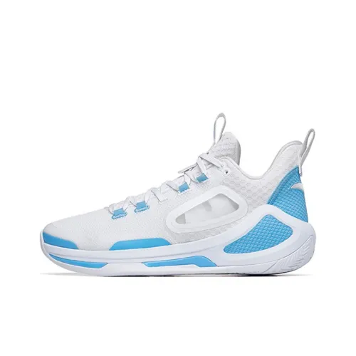 ANTA Alien 3 Basketball Shoes Men Mid-Top ANTA White/Light Purple Blue