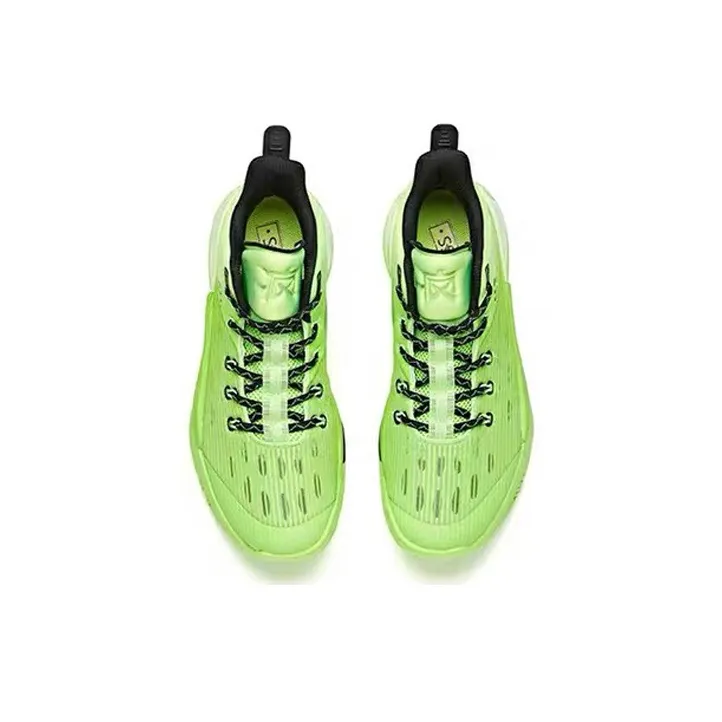 Anta Attack 2 Cushioning Anti Slip And Wear Resistant Mid Top Basketball Shoes Men's Black Green-3