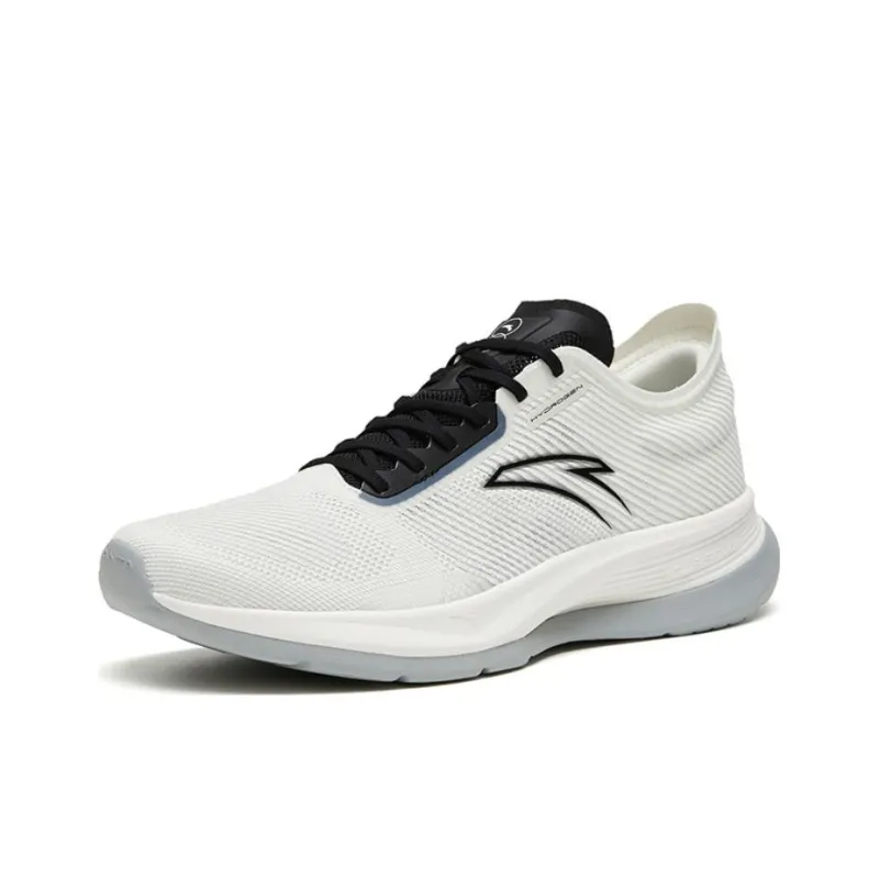 Anta Hydrogen Run V Anti Slip Wear Resistant Low Top Running Shoes White Gray-1