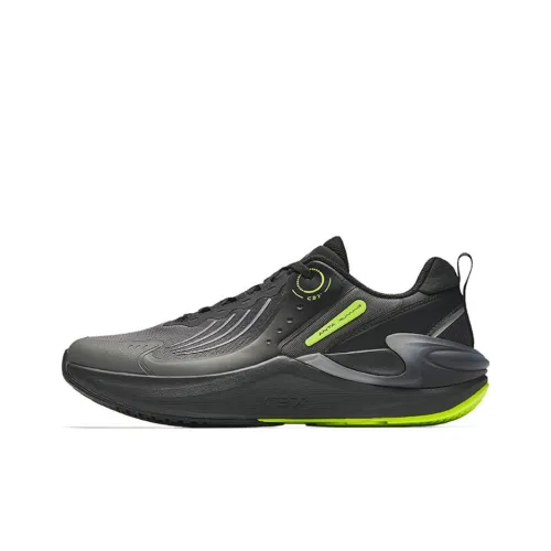 Anta C37+ Cushioning Rebound Low Top Running Shoes Men's Black Green