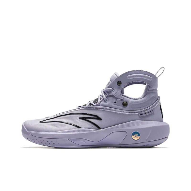 Anta KT8 KT 8 Father And Son Anti Slip Wear Resistant Low Top Basketball Shoes Men's Purple Black-0