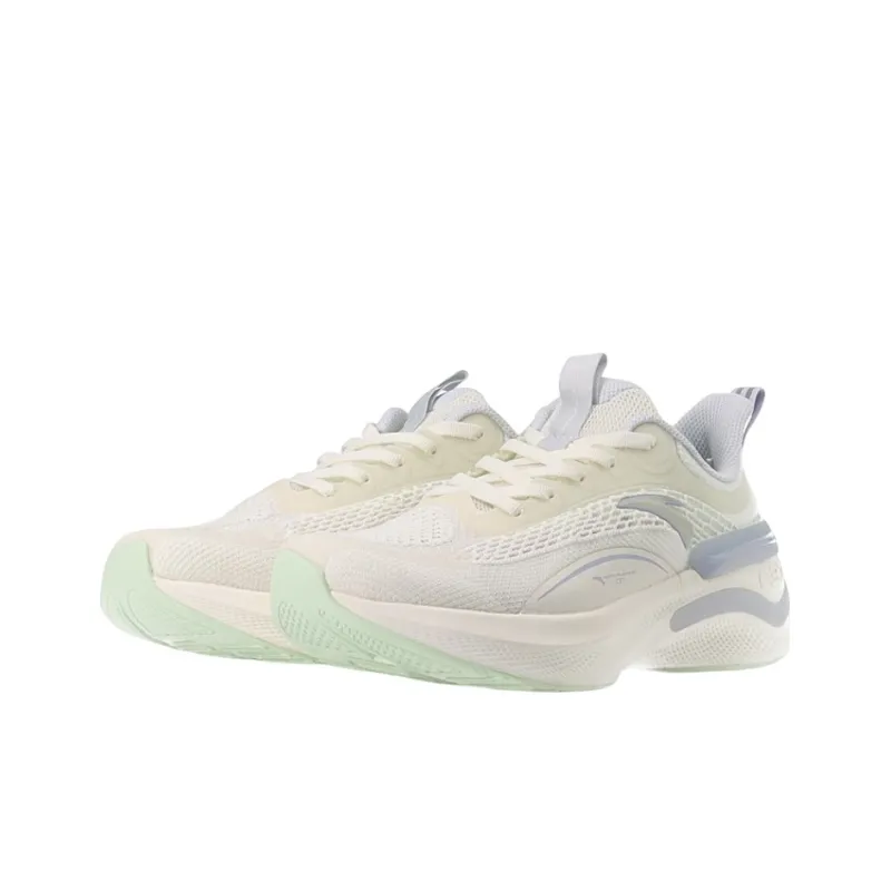 Anta C37 Series Drifting Cushioning Breathable Lightweight Low-Top Running Shoes Women's White Purple Green-2