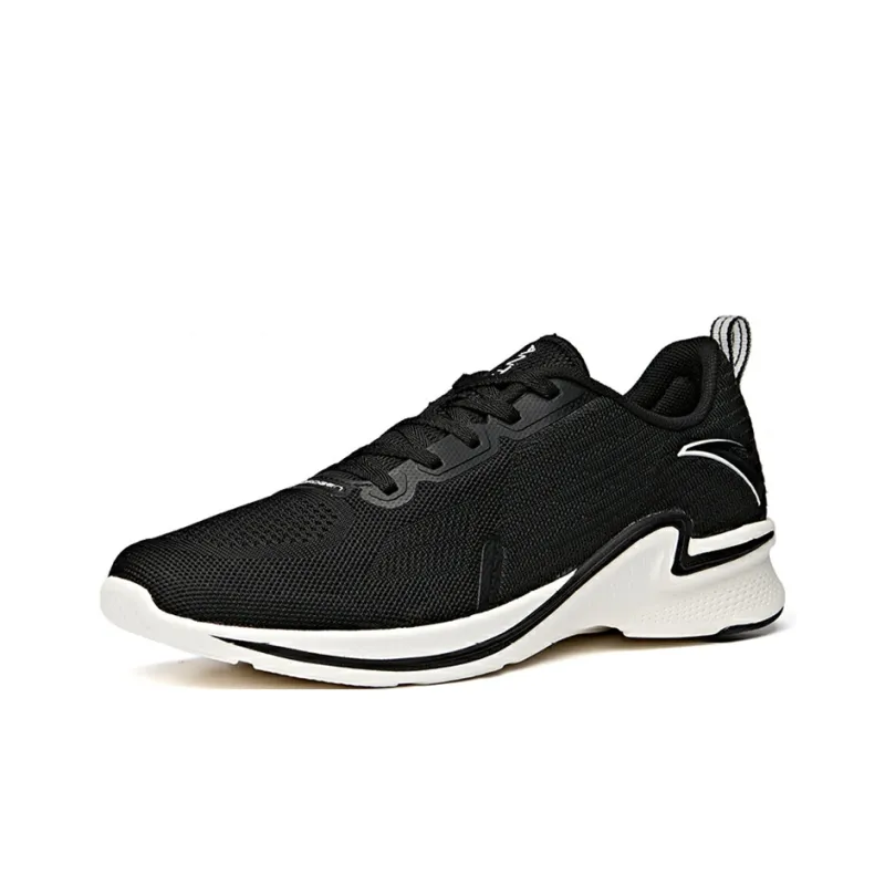 Anta Hydrogen Run II Cushioning Slip Resistant Abrasion Resistant Breathable Low Top Running Shoes Men's Black White-1