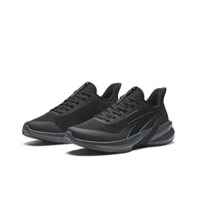 Anta A Shock Cushioned Slip Resistant Low Top Casual Running Shoes Men's Basic Black-1