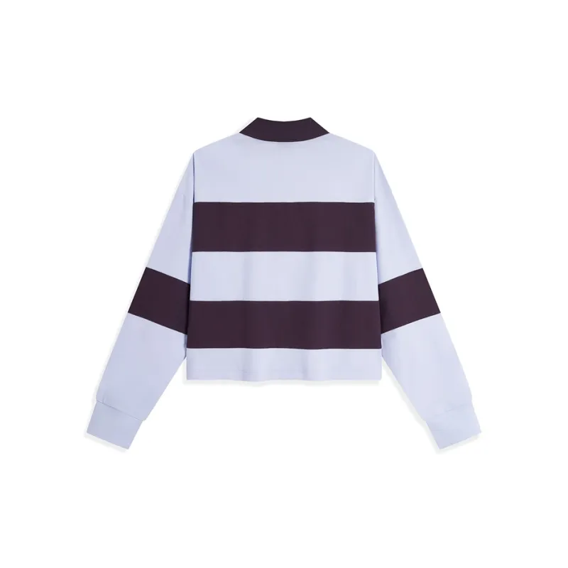 XTEP Lapel Sweatshirt Plum Color Women's-1